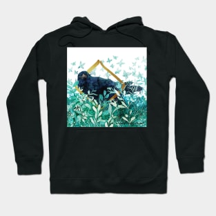 Crow Through the Portal Light Negative Painting Hoodie